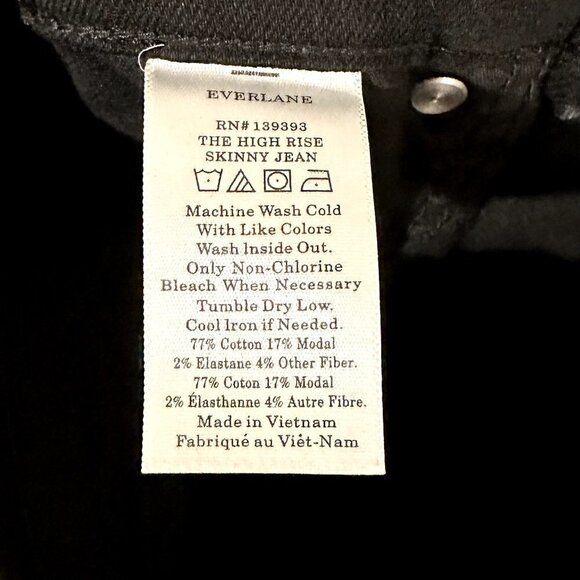 NEW Everlane The High Rise Skinny Jean in Black - Size 30 - Picture 4 of 14